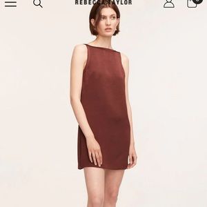 Rebecca Taylor Heavy Satin Shift Dress, Size 4